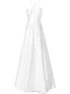 Alex Perry Aiden Floral Brocade Gown - White
