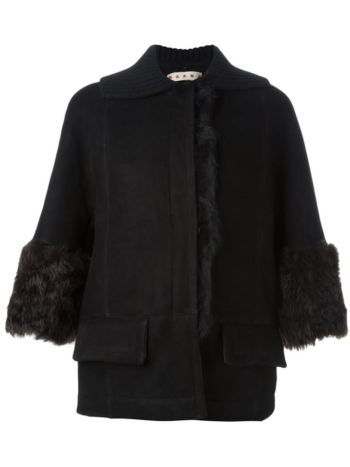 Marni Shearling Boxy Jacket - Black