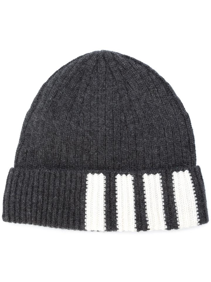 Thom Browne - Ribbed Beanie - Men - Cashmere - One Size, Grey, Cashmere