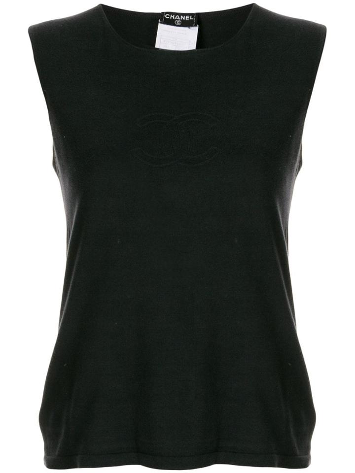 Chanel Pre-owned Stitched Interlocking Cc Logo Tank - Black