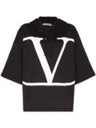 Valentino Go Logo Print Hoodie - Black