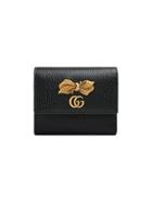 Gucci Leather Wallet With Bow - Black