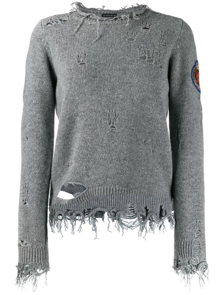 Etro Distressed Jumper - Grey