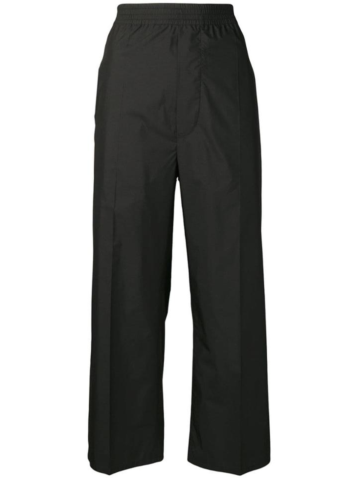 Mm6 Maison Margiela Cropped Straight Leg Trousers - Black