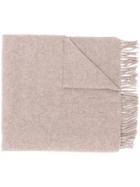 Closed Fringe Hem Scarf - Brown