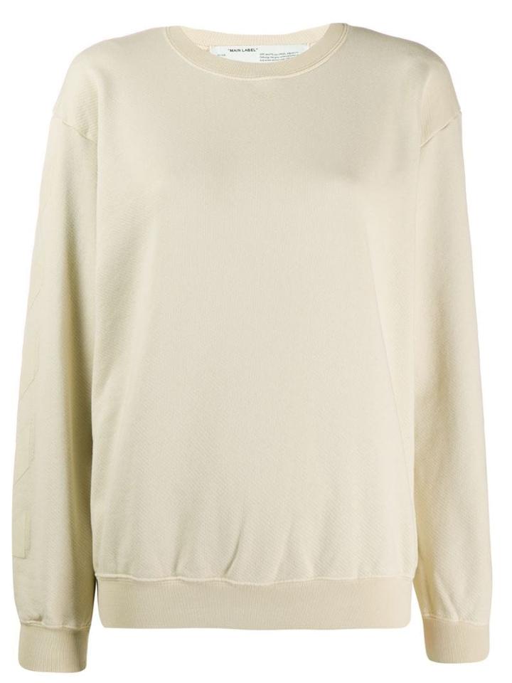 Off-white Arrow Logo Embossed Sweatshirt - Neutrals