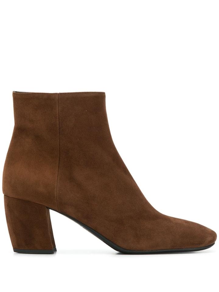 Prada Ankle Zip Boots - Brown