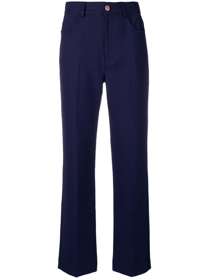 See By Chloé Flared High Waisted Trousers - Blue