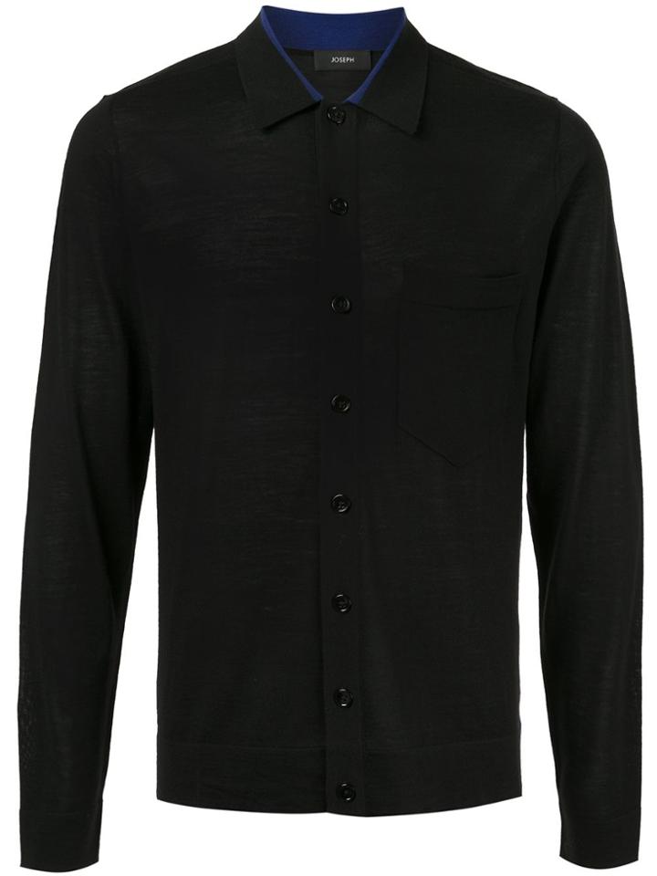 Joseph Button-front Knitted Shirt - Black