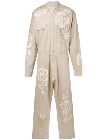 Marna Ro - Printed Jumpsuit - Men - Cotton - M, Nude/neutrals, Cotton