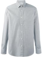Saint Laurent Yves Collar Striped Shirt, Men's, Size: 39, Black, Cotton