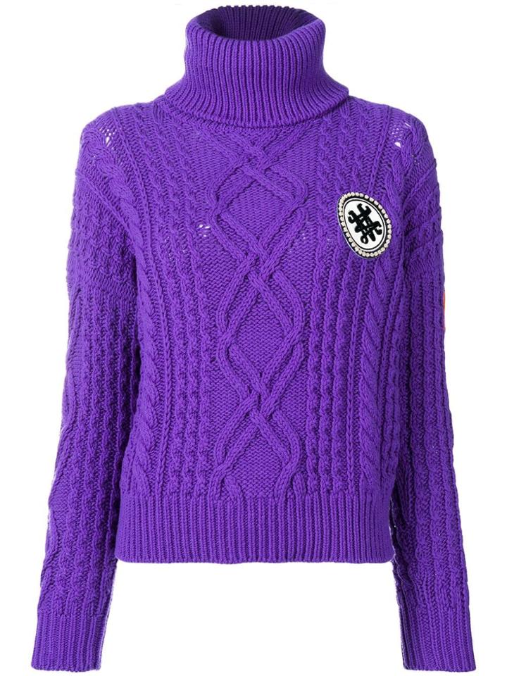 Mr & Mrs Italy Logo Roll-neck Sweater - Purple