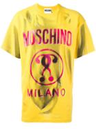 Moschino Trompe-l'oeil T-shirt, Men's, Size: 46, Yellow/orange, Cotton