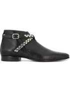 Saint Laurent Studded Ankle Boots, Men's, Size: 41, Black, Leather