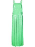 Tibi Sequin Flared Dress - Green