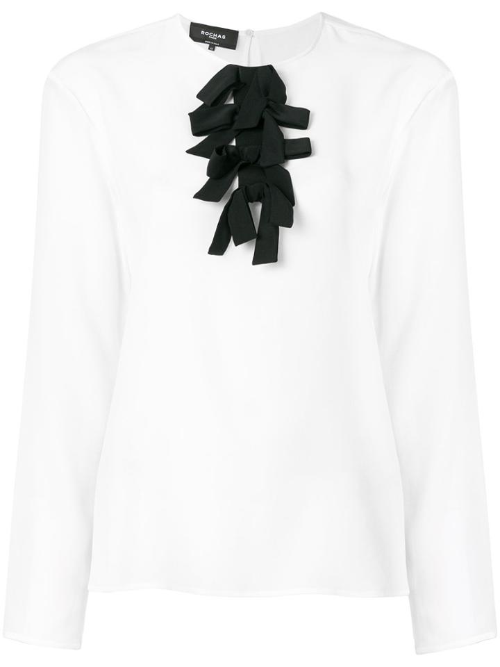 Rochas Neck-tied Fitted Blouse - White