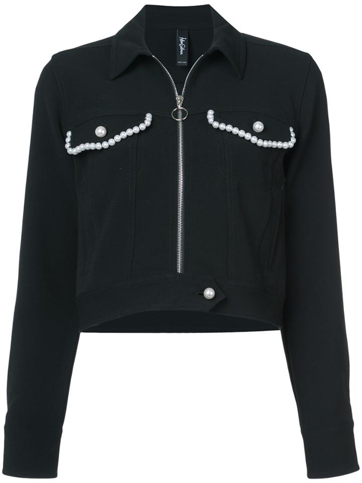 Adam Selman Pearl Trim Jacket - Black