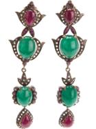 Petralux Emerald And Diamond Vintage Style Earrings