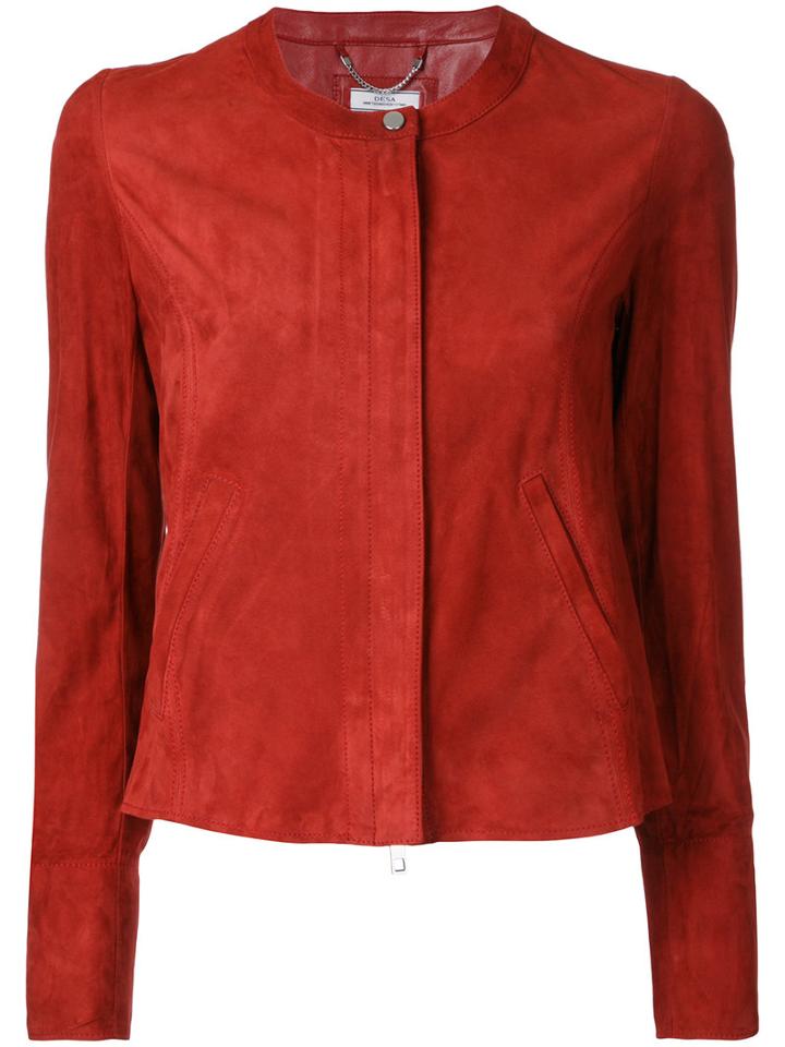 Desa Collection - Zipped Jacket - Women - Suede - 42, Red, Suede