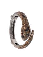 Roberto Cavalli Serpent Bracelet, Women's, Metallic, Brass/swarovski Crystal