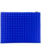 No Ka' Oi Extra Large Grid Textured Pouch - Blue