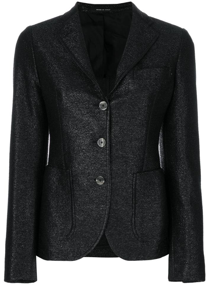 Tagliatore Curved Hem Blazer - Black