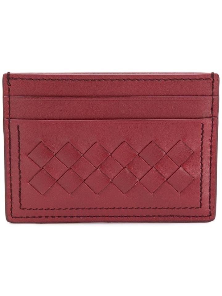 Bottega Veneta Woven Card Holder - Red