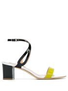 Racine Carree Crossover Strap Sandals - Black