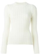 Mm6 Maison Margiela Ribbed Jumper, Women's, Size: Xs, White, Acrylic/wool