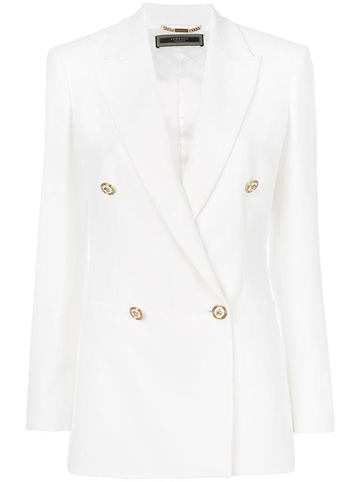Versace Medusa Button Blazer - White