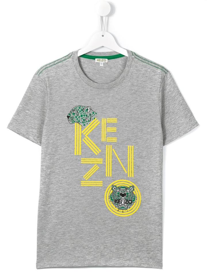 Kenzo Kids Logo Print T-shirt, Boy's, Size: 14 Yrs, Grey