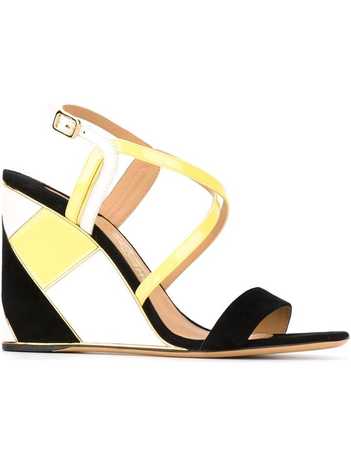 Salvatore Ferragamo Gris Sandals, Women's, Size: 5.5, Black, Chamois Leather/leather