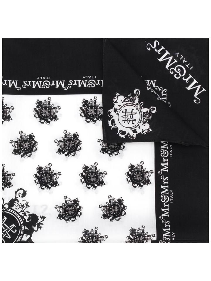 Mr & Mrs Italy Logo Square Scarf - Black