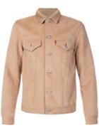 Junya Watanabe Comme Des Garçons Man Elbow Patch Denim-effect Jacket, Men's, Size: Medium, Brown, Artificial Leather