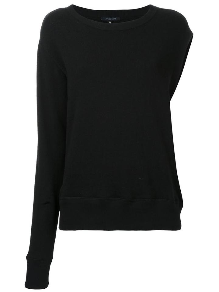 R13 One-sleeve Sweatshirt, Women's, Size: Large, Black, Cotton