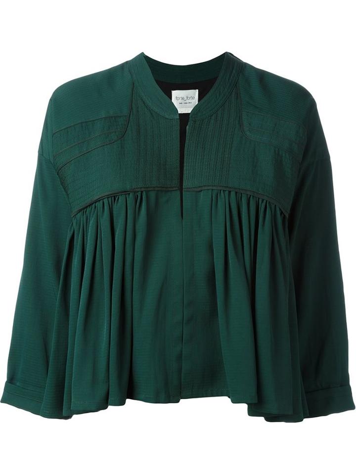 Forte Forte Flared Jacket, Women's, Size: 2, Green, Viscose/cotton