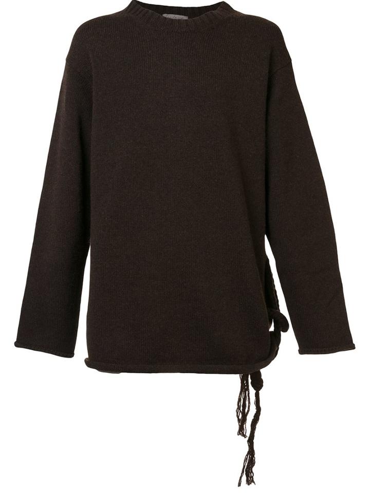 Yohji Yamamoto 'side String' Pullover, Men's, Size: 3, Brown, Polyamide/wool