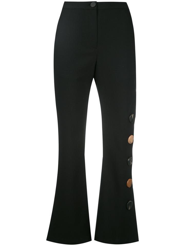 Eudon Choi Cut-out Detail Cropped Trousers - Black