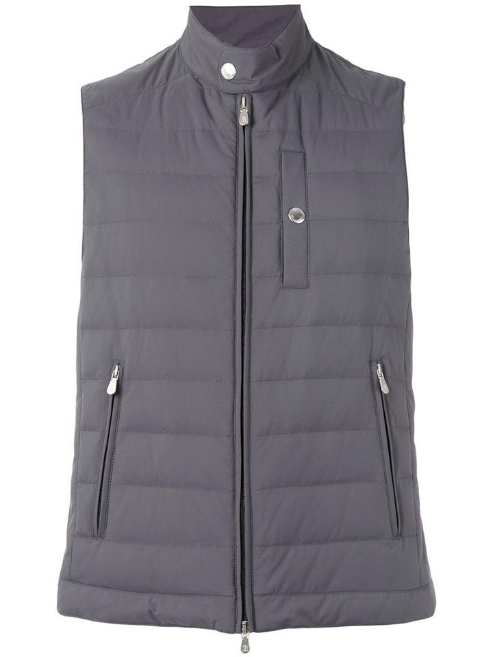 Brunello Cucinelli Padded Gilet, Men's, Size: Xl, Grey, Nylon/goose Down/polyamide