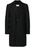 Maison Margiela - Ribbed Collar Coat - Men - Cotton/viscose/wool/virgin Wool - 52, Black, Cotton/viscose/wool/virgin Wool