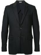 Comme Des Garçons Vintage Felt Detail Pinstriped Blazer - Black
