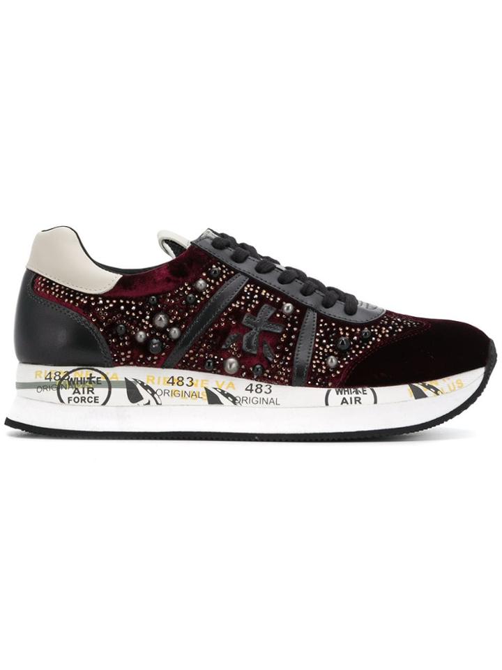 White Premiata Conny Sneakers - Red