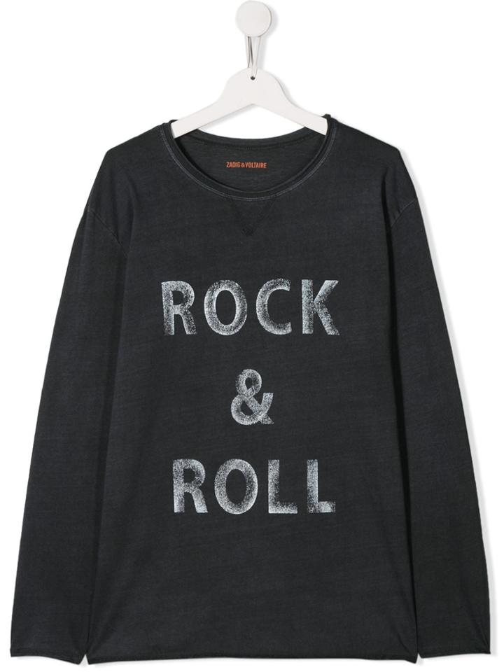 Zadig & Voltaire Kids Kita Graphic Long-sleeve Top - Grey