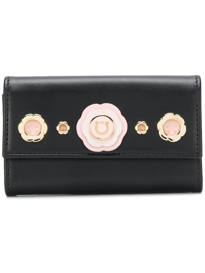 Salvatore Ferragamo Flower Plaque Key Holder - Black