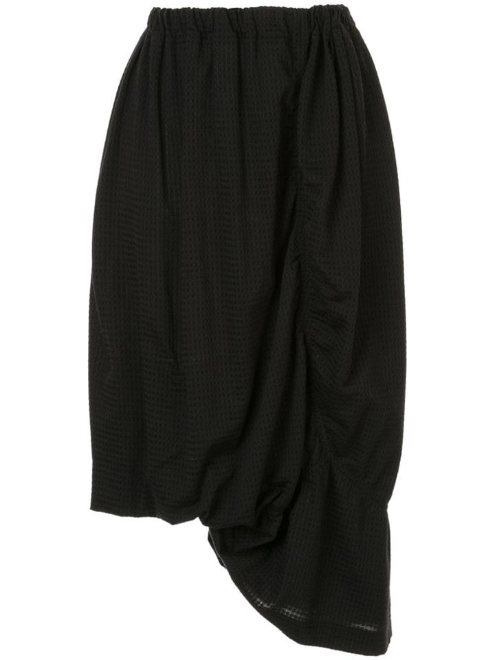 Y's Gathered Midi Skirt - Black