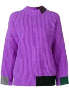 Victoria Victoria Beckham Colour-block Fitted Sweater - Pink & Purple