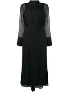 Irina Schrotter Sheer Midi Dress - Black