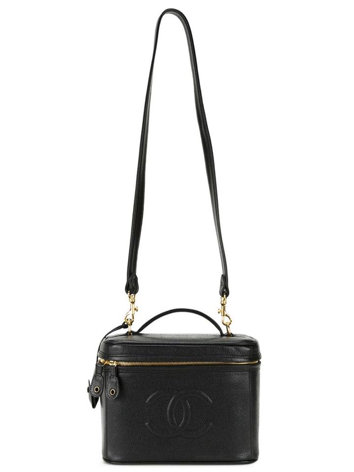 Chanel Vintage Logo Embossed Box Bag, Women's, Black