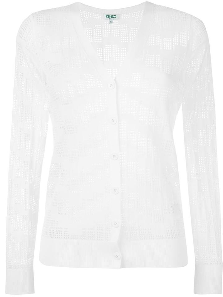 Kenzo Openwork Cardigan, Women's, Size: Xs, White, Viscose/polyamide