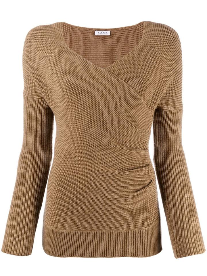 P.a.r.o.s.h. Wrapped Front Jumper - Brown